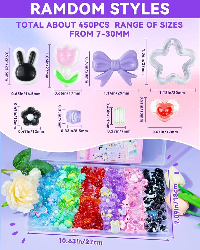 FIVEIZERO 480PCS Assorted Acrylic Beads - Image 2