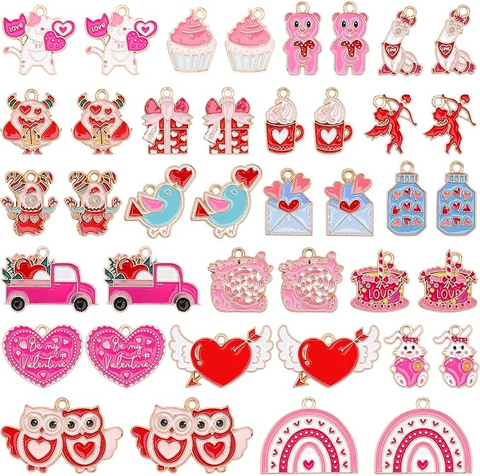 MARFOREVER 40 Pcs/20 Pairs Valentines Charms by MARFOREVER