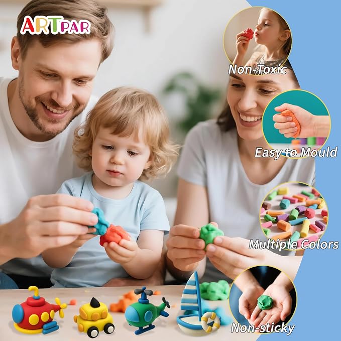 Artpar Air Dry Clay Kit, Modeling Magic Clay Traffic Set, Kids Crafts Gifts | - Image 5