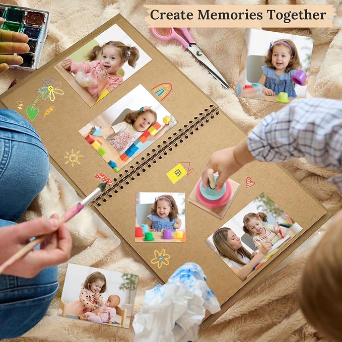 Scrapbook 10x10 Inch DIY Scrapbook Album Hardcover Kraft Paper 100 pages/50 - Image 3