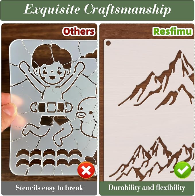 15Pcs Mountains and Animals Stencils - Image 3