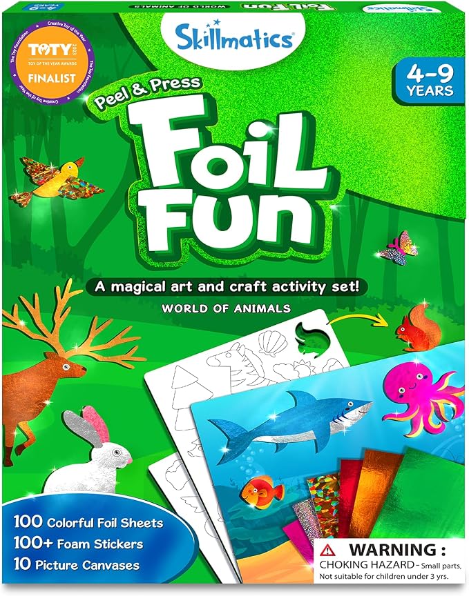 Skillmatics Foil Fun – Animals, No Mess Art & Craft Kit by Skillmatics