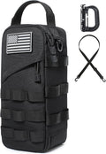 Heavy Duty Small Tool Bag with D-Ring Clip,Flag Patch&Shoulder Strap - Small Tactical Molle Zipper Tool Bag,EDC Storage Tool Bags for Men,Multipurpose Utility Work Organizer Bag