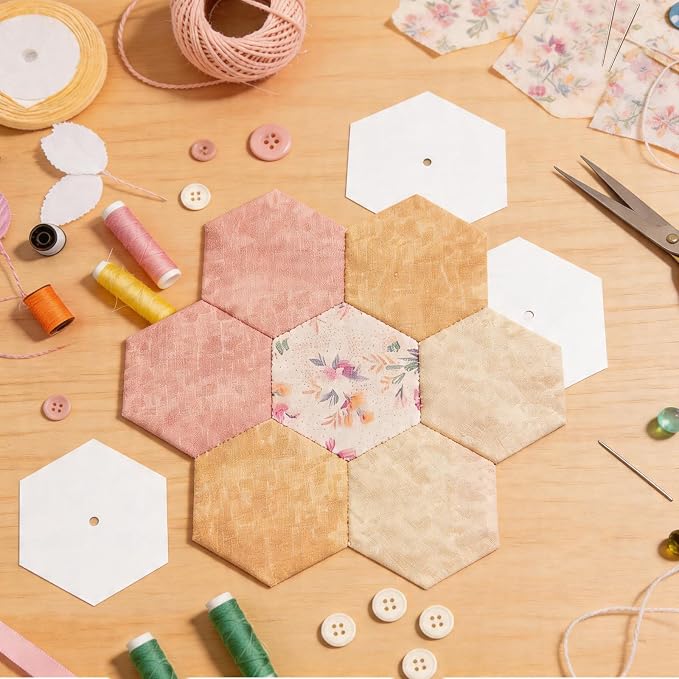 130 PCS 2" White Hexagon Piecing Paper Templates, Quilting Templates Accessories - Image 7