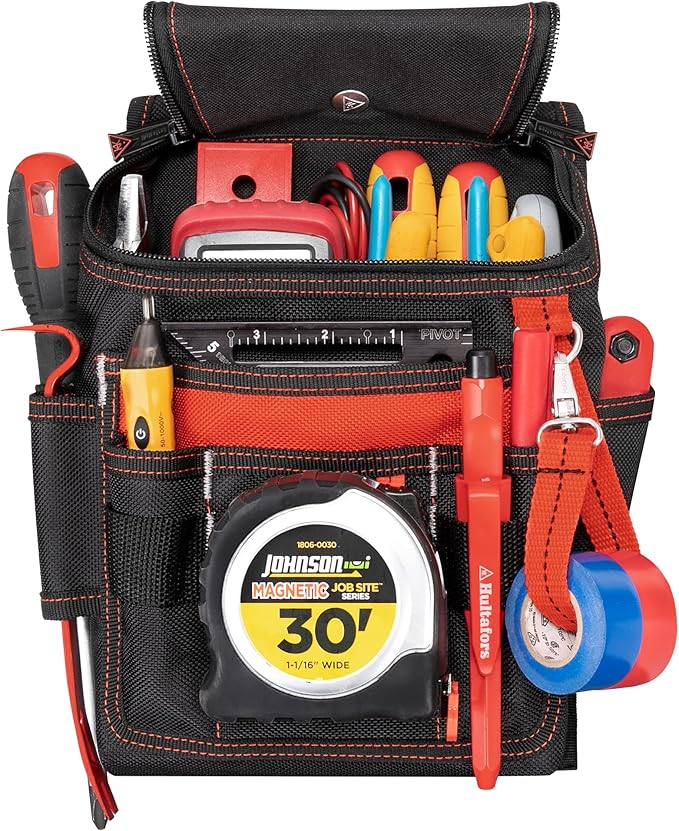 Hultafors Work Gear HT5124 Medium Ziptop Utility Pouch, Heavy Duty Ballistic Polyester, Double-Pull Zipper, Large Front Panel Pocket