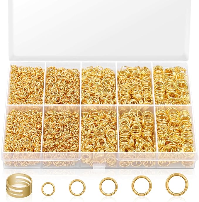 4600Pcs Gold Jump Rings with Jump Rings Open/Close Tools by PAXCOO