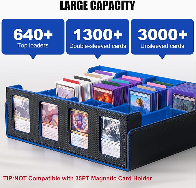 Trading Card Storage Box with Commander Display, 4-Row Deck Case with Removable - Image 2