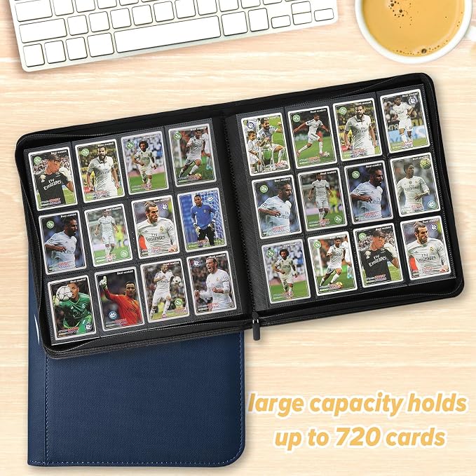 12 Pocket Ringless Side Loading Trading Card Binder, 720 Cards PU Fixed Page - Image 6