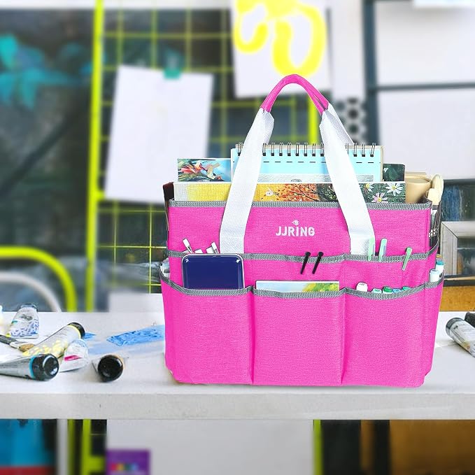 JJRING Craft Organizer Tote Bag, Large Art Storage Caddy - Image 2