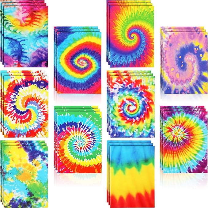 Tenceur 100 Pcs Mini Tie Dye Notepads Pastel Notebooks Small Multicolor Style by Tenceur