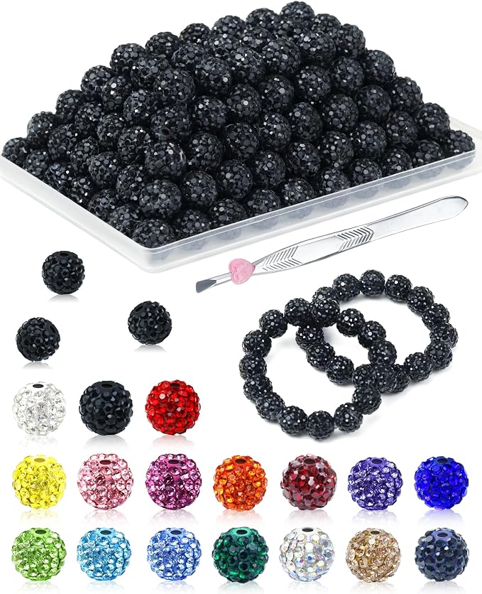 120PCS FIVEIZERO Black Rhinestone Beads by FIVEIZERO