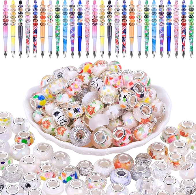 European Large Hole Spacer Charm Beads by VICTLOV