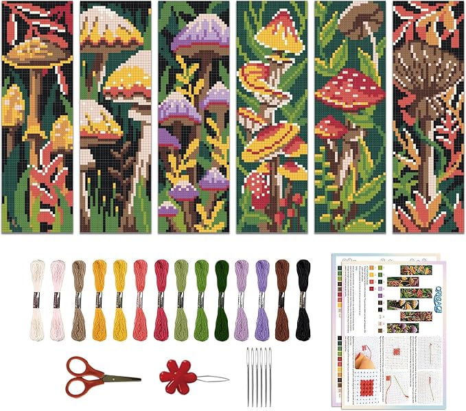 ORIGACH 6 Pcs Cross Stitch Bookmark Kit by ORIGACH