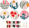 Punch Needle Coasters kit, 6-piece Flower Pattern Set by Myfelicityembroiderykit
