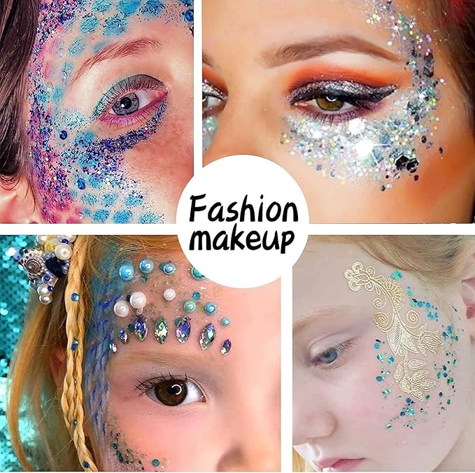 LICOOL GLITTER Pack of 24 Colors Chunky and Fine Glitter Mixed, Licool Glitter - Image 7