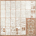 24 Pieces Stencils for Painting, Abstract Texture Mixed Media Art Supplies by Unknown