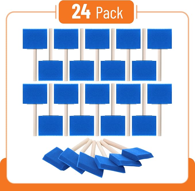 Bates- Foam Paint Brushes, 24 Pack, Sponge Paint Brush - Image 2