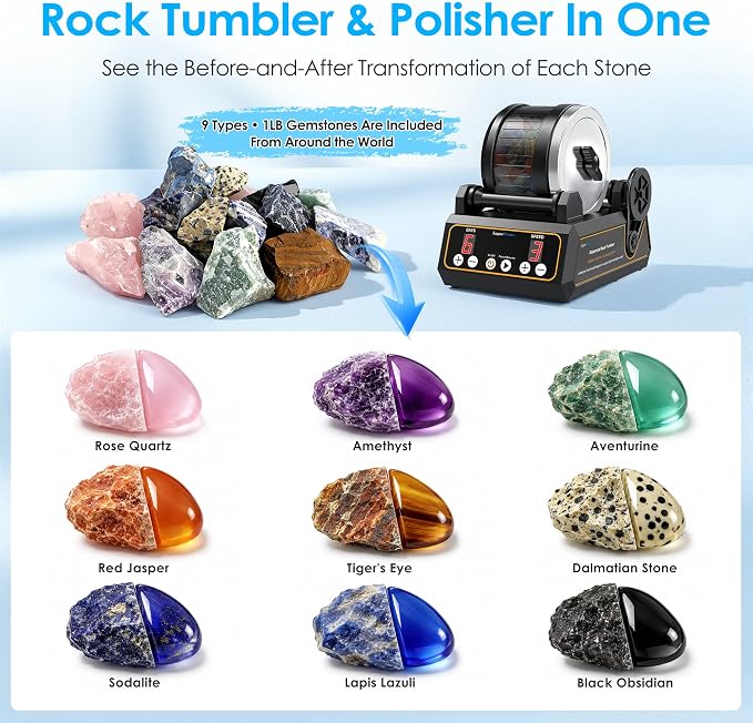 K1 Rock Tumbler Kit – Reliable Rotary Rock Polisher - Image 5