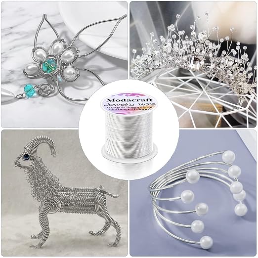Modacraft 18 Gauge Silver Jewelry Wire & 4-in-1 Pliers Kit - 65FT Anti-Tarnish - Image 5