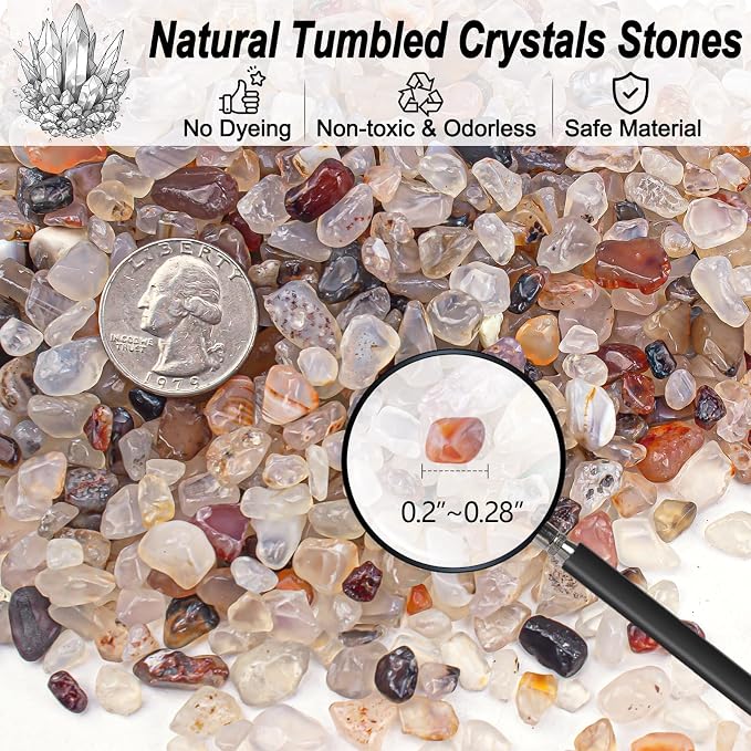 Crystal Chips Polished Crushed Quartz Vase Filler, 0.88 Lb Irregular Shaped - Image 2