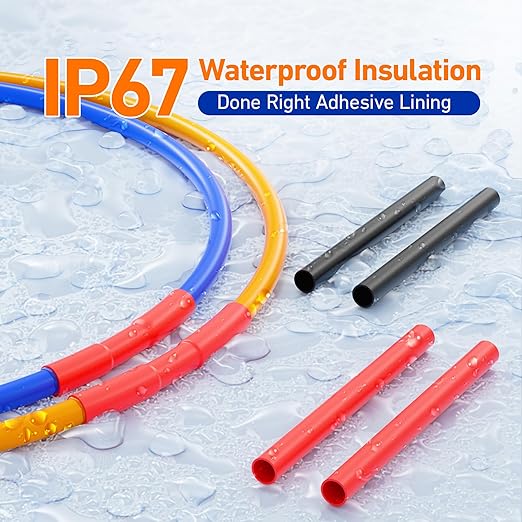 TKDMR 568 Pcs Heat Shrink Tubing Kit - 4:1 Ratio Adhesive Lined, Marine Grade Shrink Wrap - Industrial Heat Shrink Tubing,Red Black
