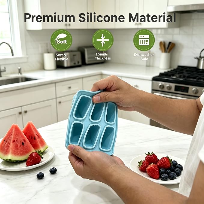 Popsicle Molds 6 Cavity Silicone Ice Pop Molds - Image 4