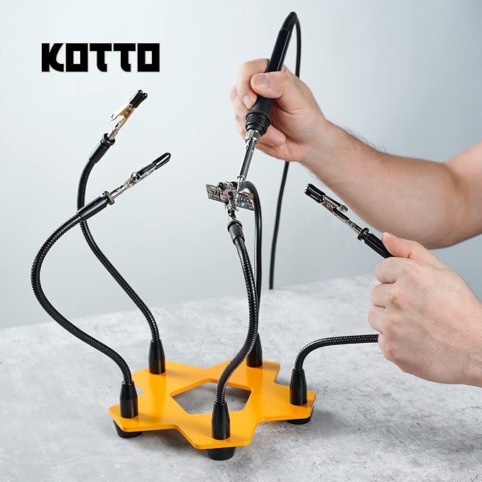 KOTTO Third Hand Professional Soldering Stand Tool PCB Holder Five Arms Helping - Image 7