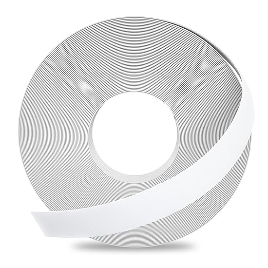 GSCIT Club White Melamine Edge Banding, 1/2 inch x 50ft Edge Banding with Hot Melt Adhesive Pre-glued Cabinet Edge Banding Flexible White Veneer Edging for Plywood