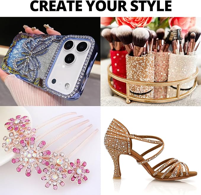 32000Pcs Red Rhinestones for Bedazzling, Siam Assorted Sizes 2-6MM Flatback - Image 6