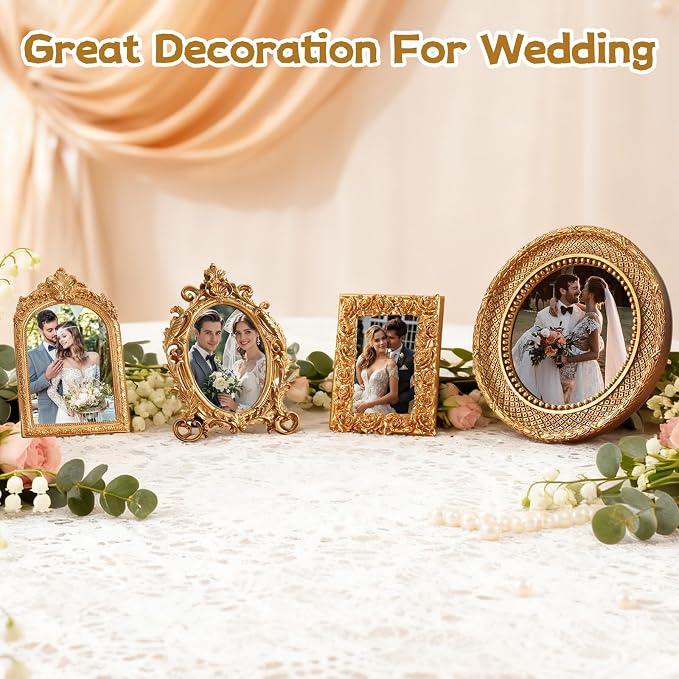 4 Pcs Gold Vintage Picture Frames - Image 7