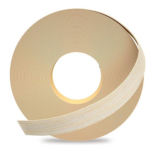 GSCIT Club Oak Edge Banding, 1 inch x 50ft roll of Veneer Edge Banding - Pre-glued Flexible, Real Wood Tape for Cabinet Repair & Furniture Restoration