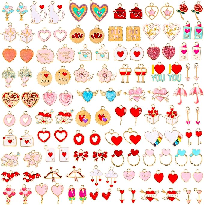Modacraft 120 Pcs / 60 Pairs Valentine's Day Charms by Modacraft