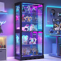 Dystler Display Cabinet with RGB LED Lights & Glass Doors, Flexible Storage by CraftYourIdealHomeLife
