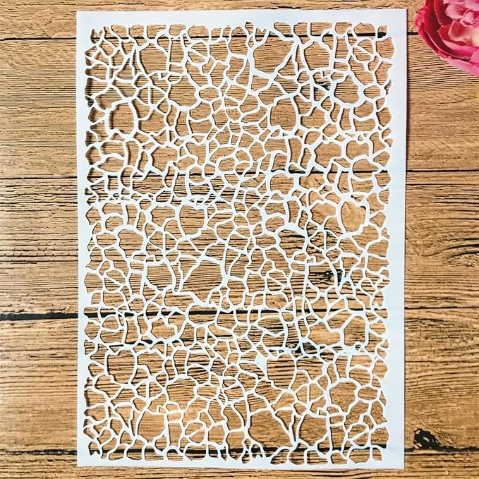 TIAMECH A4 Reusable Crackle Texture Stencil by TIAMECH