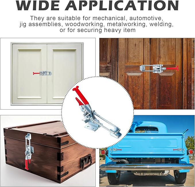 10 Pack 2000lbs Toggle Clamp 431 Heavy Duty Toggle Latch Clamp Adjustable U Bolt Self Lock Latch for Tire Carrier, Trailer and Door Hardware, Smoker Lid and More 7.87 Inch(433 Type)