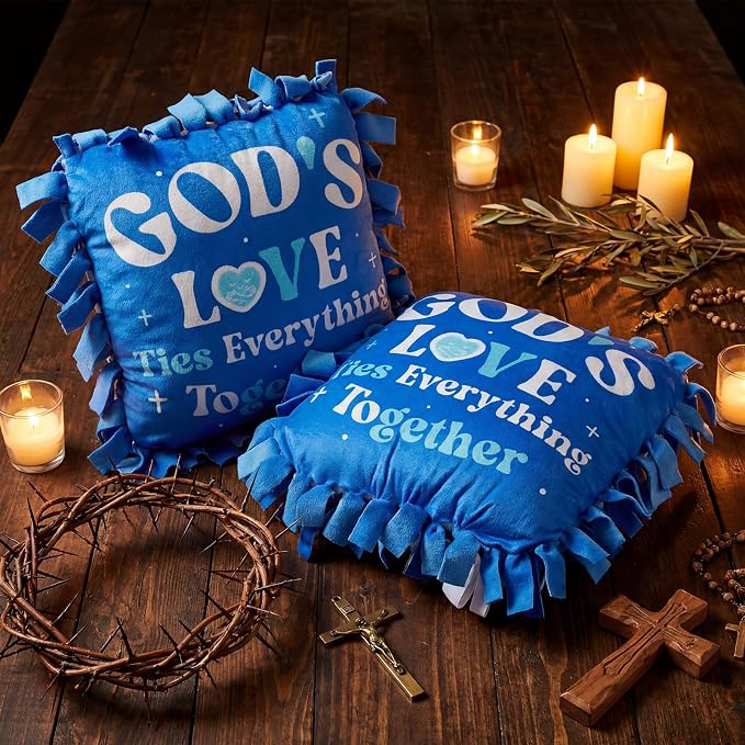 Chunful 6 Sets Religious God's Love Tied Pillow Craft Kit 2026 VBS Crafts DIY - Image 3