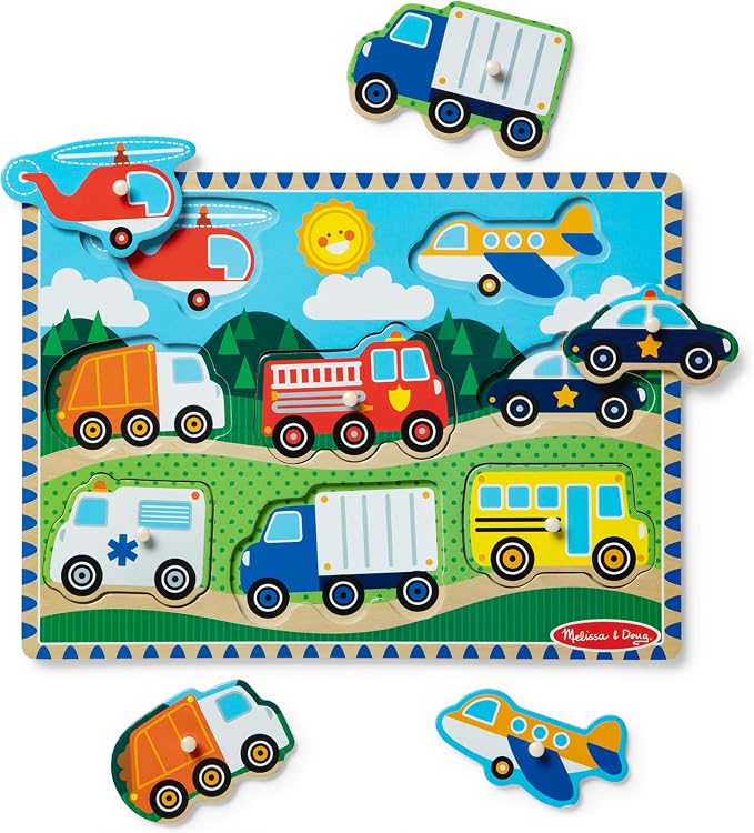 Melissa & Doug Vehicles Wooden Peg Puzzle by Unknown