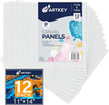 Canvas Panels 11x14 Inch 12-Pack, 10 oz Primed 100% Cotton Canvases by Artkey