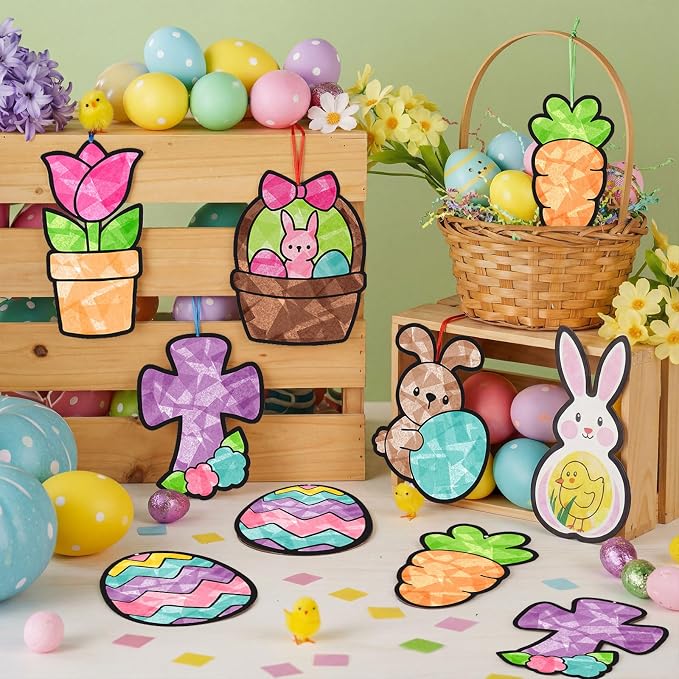 Eersida 32 Sets Easter Suncatcher Craft Kit, Easter Window Art Crafts - Image 9