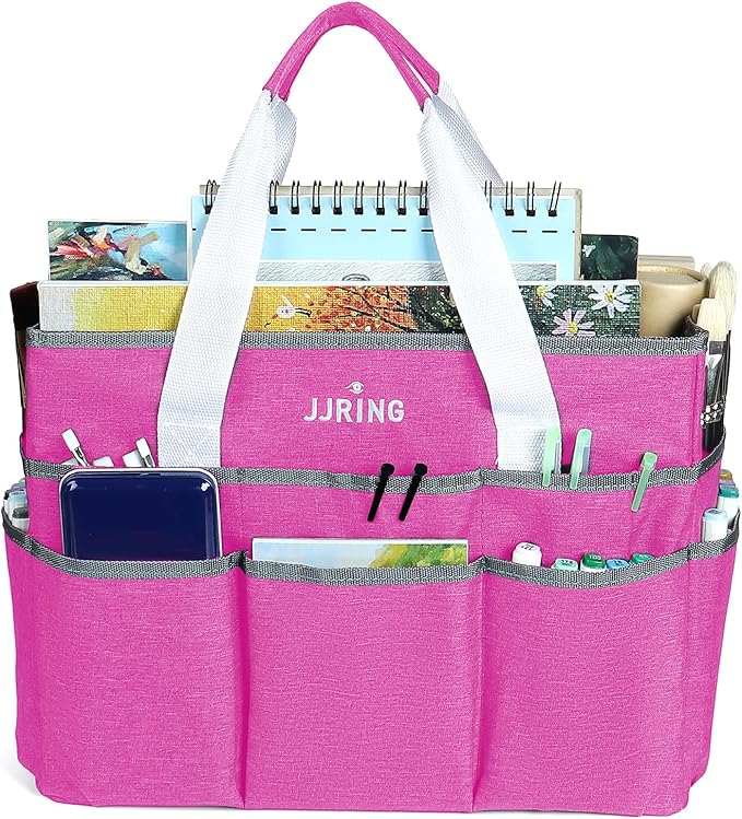 JJRING Craft Organizer Tote Bag, Large Art Storage Caddy - Image 4