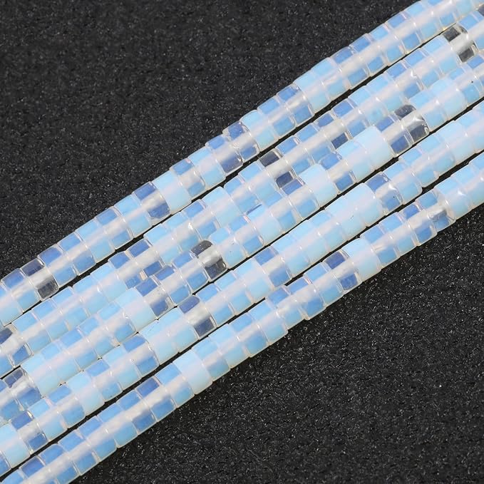 150Pcs 4×2mm Natural White Opal Spacer Stone Beads by Nitopupu