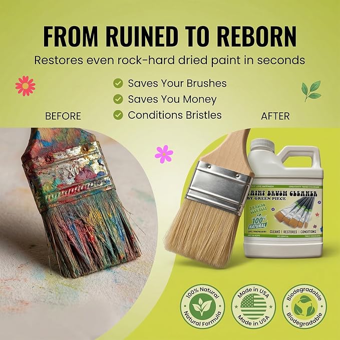 Green Piece® Completely Non-Toxic Paint Brush Cleaner - Image 3