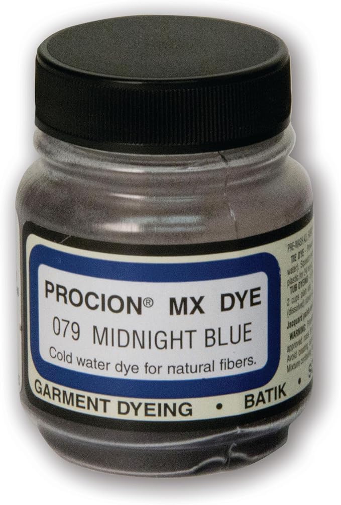 Jacquard Procion MX Tie Dye Powder Midnight Blue, 2/3 Ounce Jar by Jacquard
