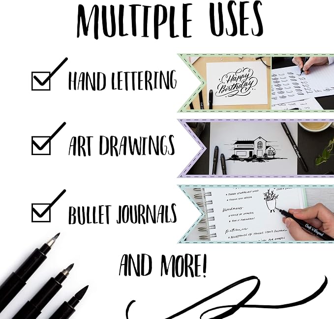 Craft 'n' Beyond Calligraphy Brush Pens Pack of 5 Markers - Image 6