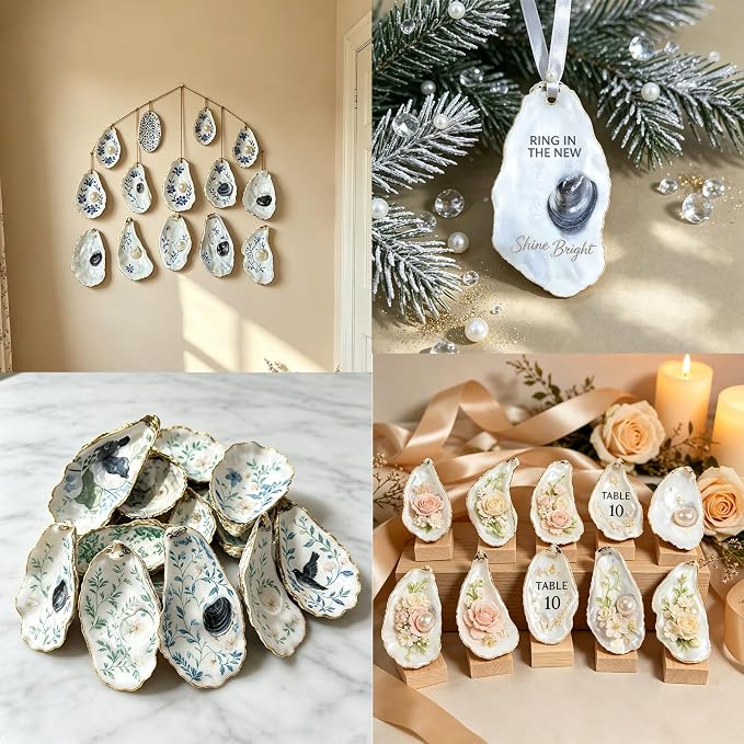 20Pcs Flat Oyster Shells 3-4 Inch, Cleaned Natural Oyster Shells - Image 7