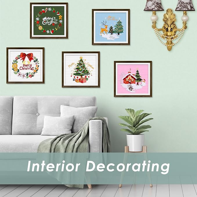 ERKOON 5 Sets Embroidery Kit for Beginners, Christmas Cross Stitch Set - Image 7