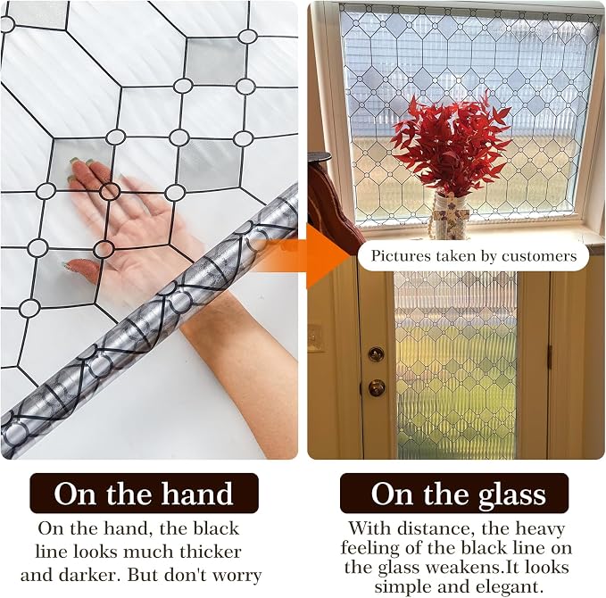 SUNBABY Reeded Glass Window Privacy Film, Decorative Frosted Glass Window Film - Image 5