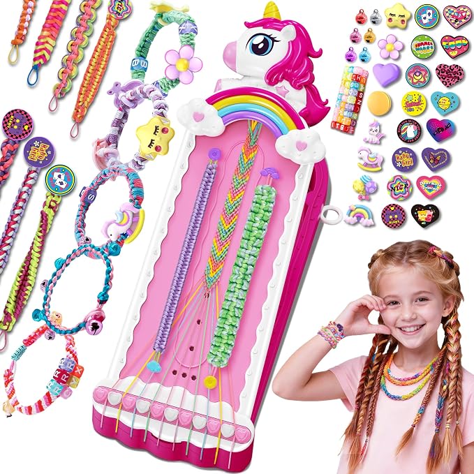 Unicorn Toys for Girls Age 4-6 6-8 8-12, 2-in-1 Friendship Bracelet Making Kit by Unknown