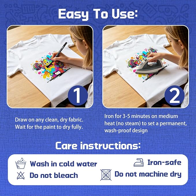 4 Fabric Markers, Fabric Paint Permanent - Image 8