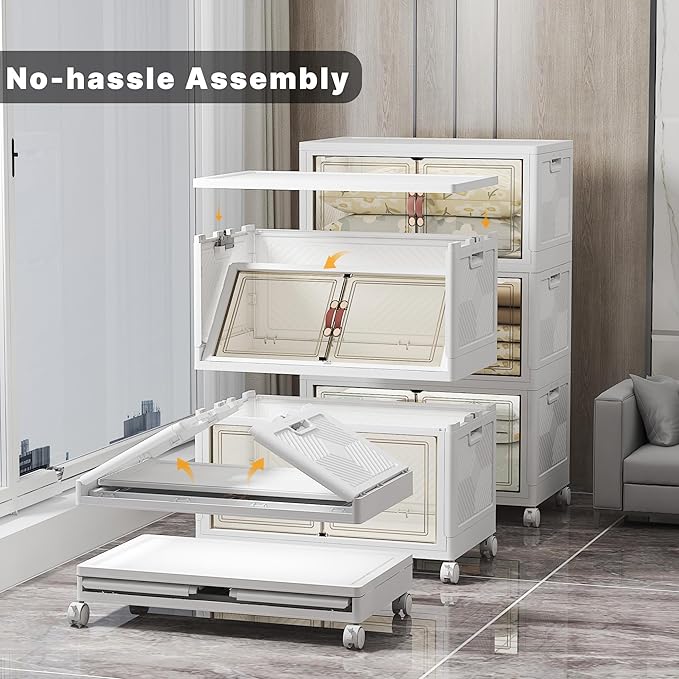 UAMFURI Stackable Storage Bins, 1050QT Collapsible Drawers - Image 2